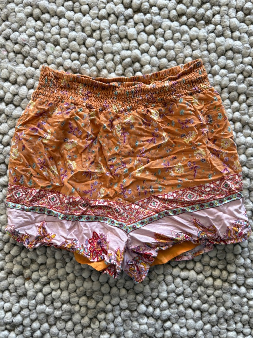 Lulus summer Boho Floral orange shorts